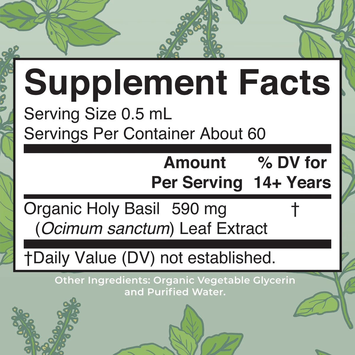 Organic Holy Basil Leaf Liquid Drops