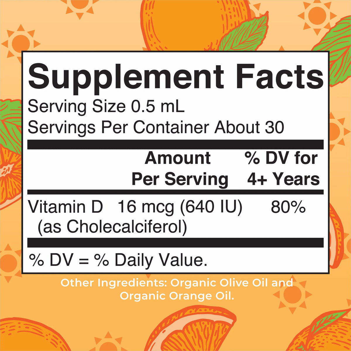 Organic Kids Vitamin D3 Liquid Drops