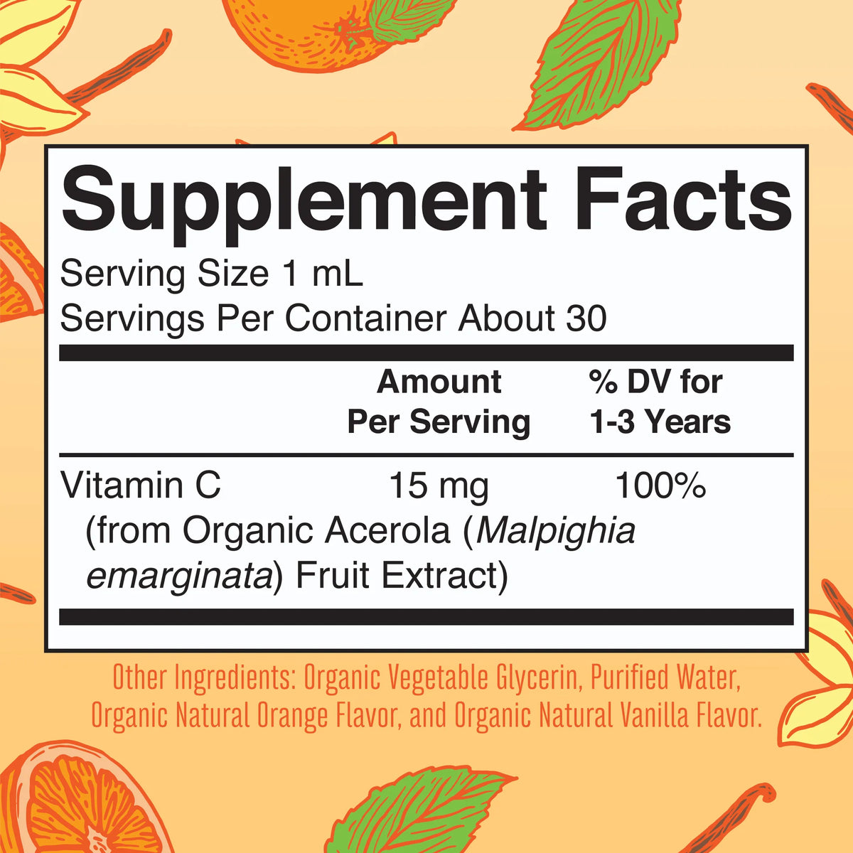 Organic Toddler Vitamin C Liquid Drops