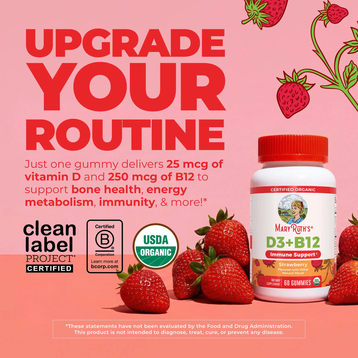Organic D3+B12 Gummies