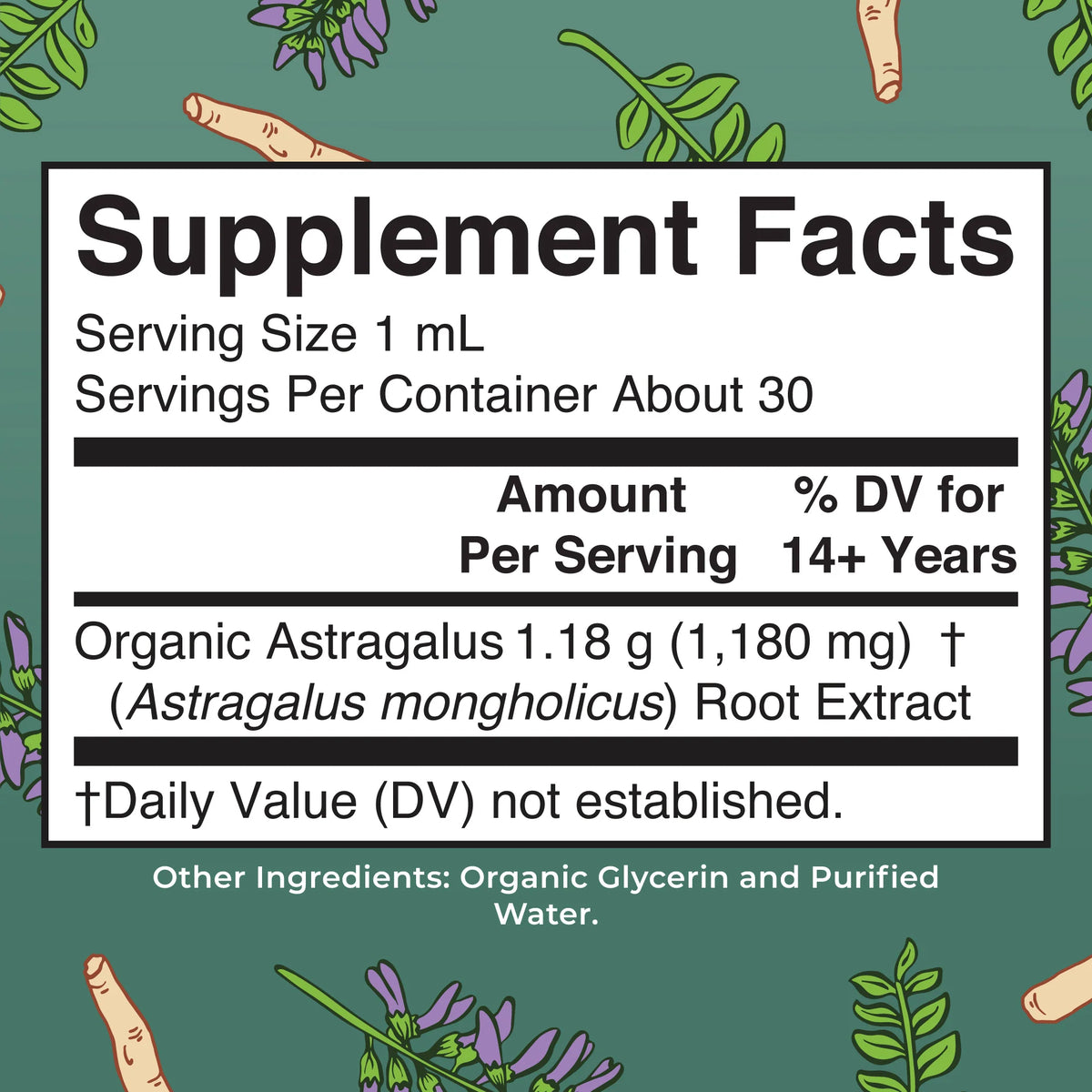 Organic Astragalus Root Herbal Drops