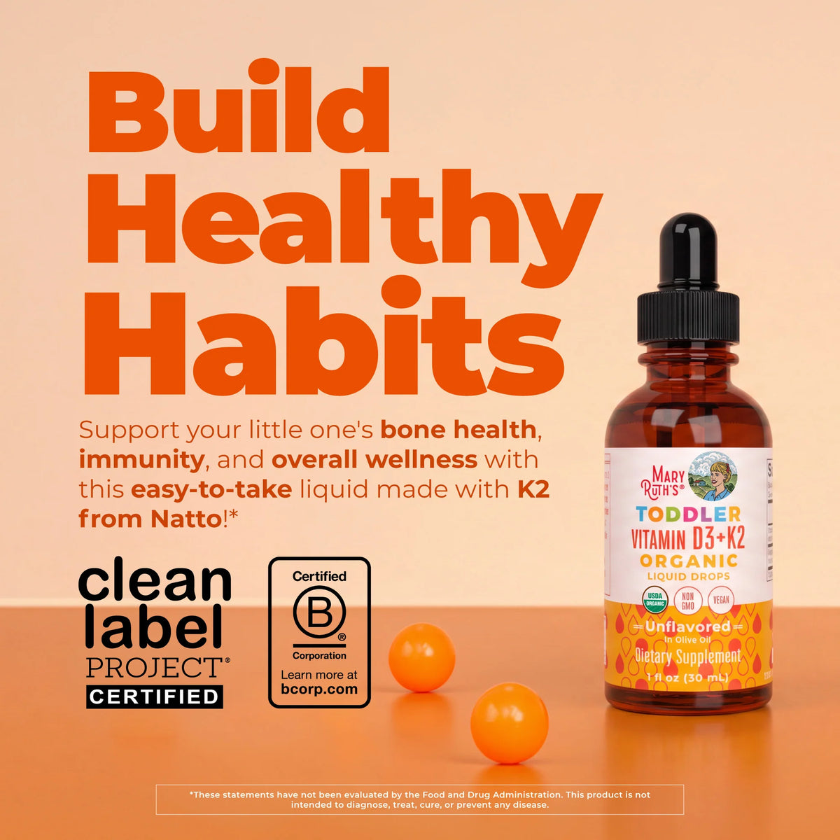 Toddler Vitamin D3+K2 Liquid Drops