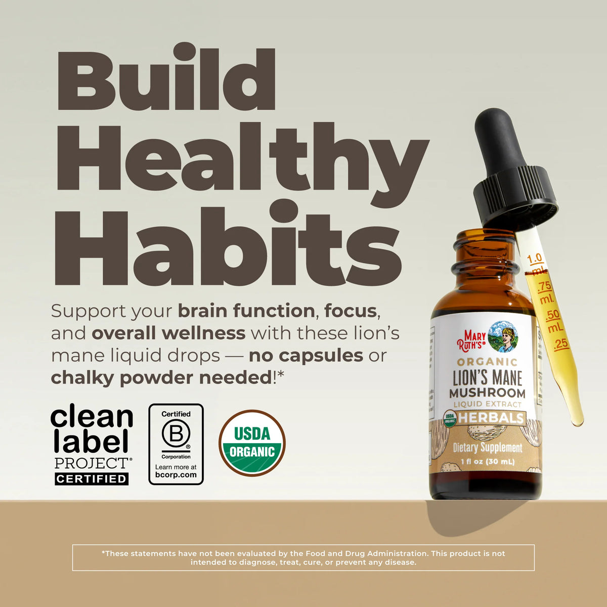 Organic Lion’s Mane Liquid Drops